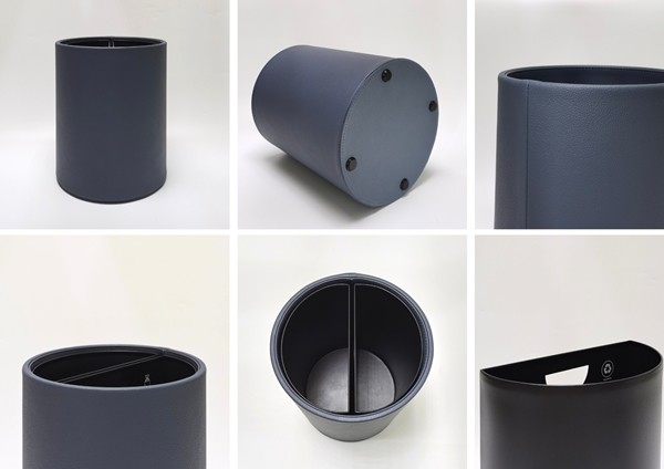 Blue bin for hotel room with waste separation