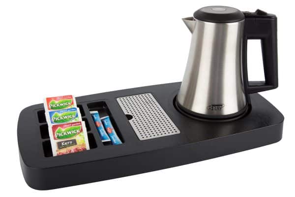Welcome tray for hotels with stainless steel hotel kettle of 0.5 litre