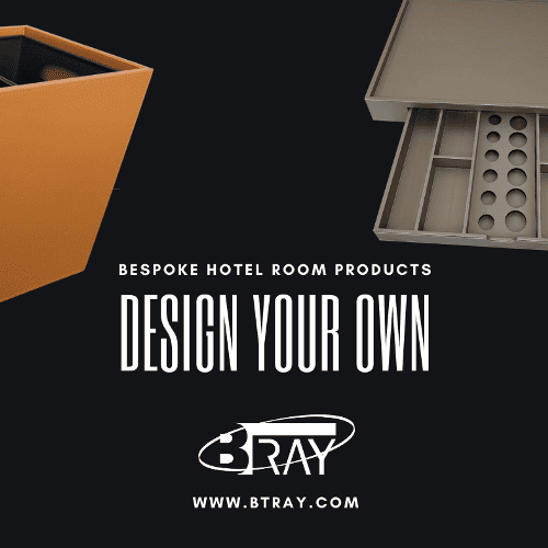 B-TRAY designs custom hotel room accessories