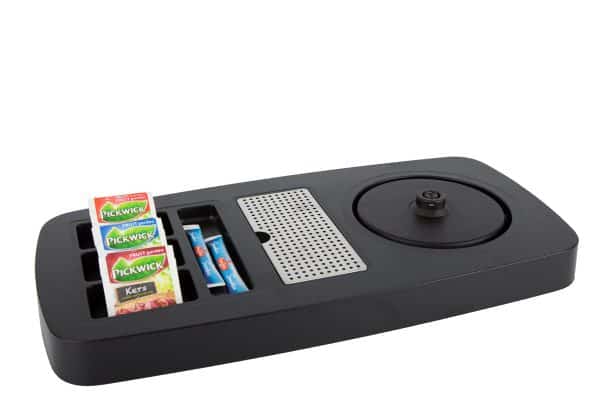 Black ABS plastic welcome tray for hotels without kettle