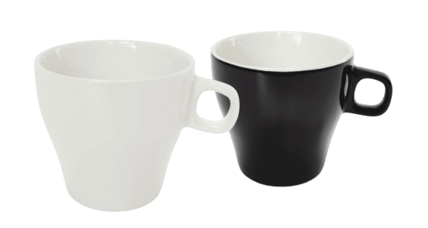 Hotel porcelanin cups in white or black