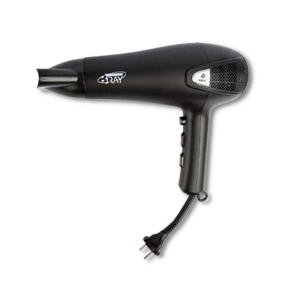 Black hotel hair dryer with retractable cord