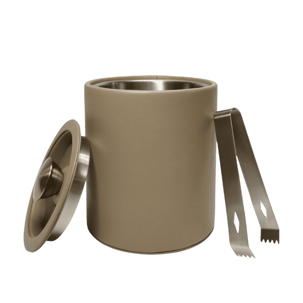Customized faux leather ice bucket for in the hotel room