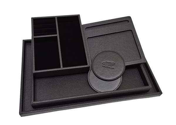 Customized faux leather accessories for hotels in stylish black colour