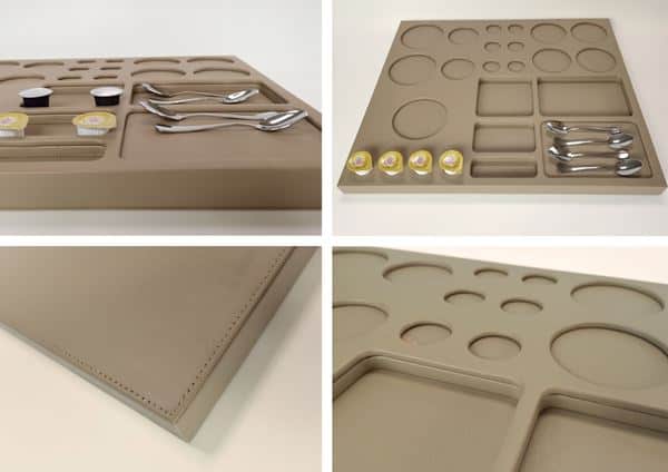 Custom PU leather hotel tray