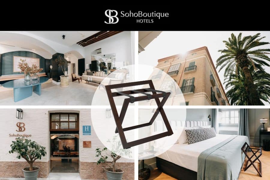 Luggage holder of solid beech from B-TRAY at Soho Boutique Colon