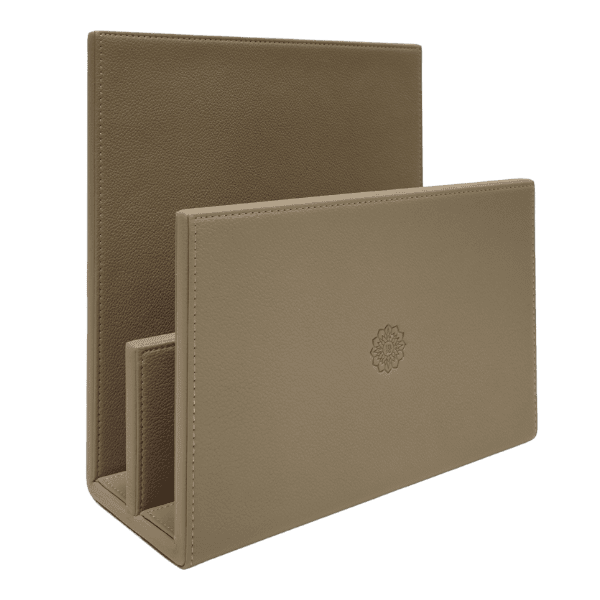 Magazine holder made of faux leather beige colour