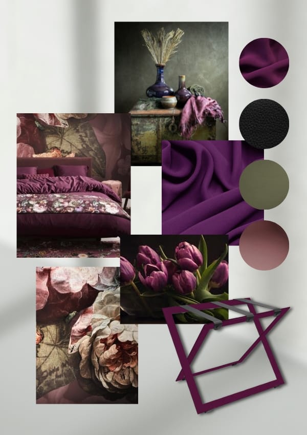 Moodboard hotel room interior