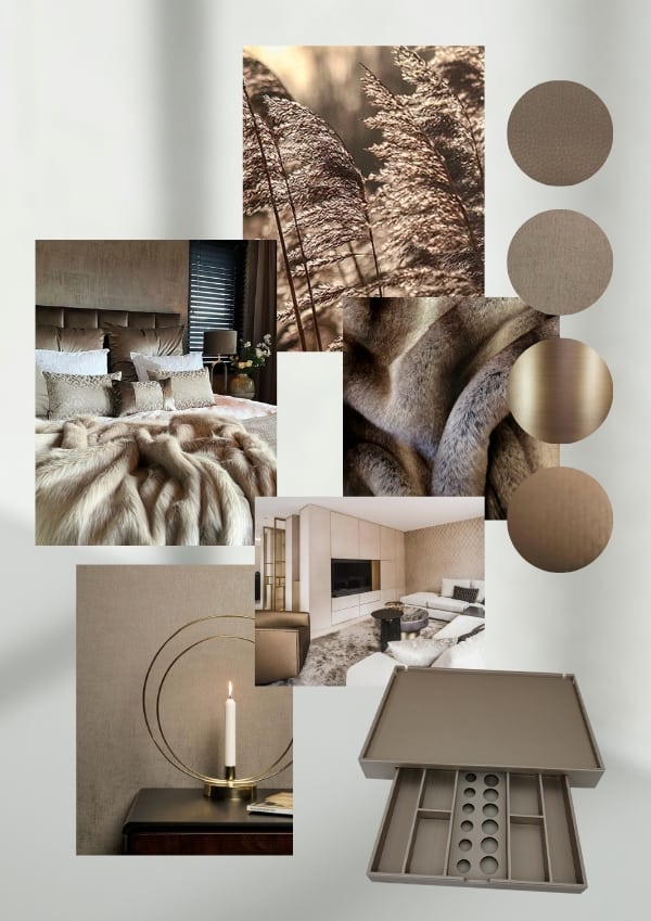 Moodboard hotel room interior