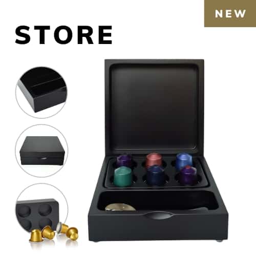 New product for hotels: storage box for Nespresso capsules and coffee and tea ingredients