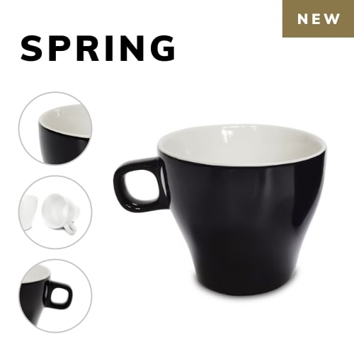 Budget-friendly hotel cappuccino cup in black colour