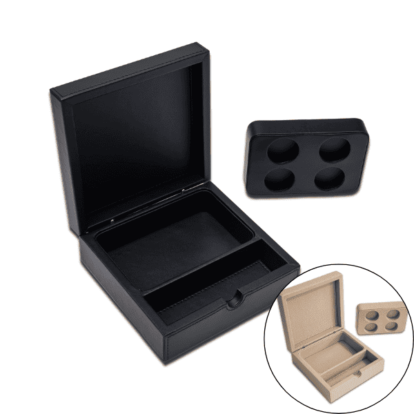 STORE Coffee Capsule Box - Faux Leather (Black or Beige)