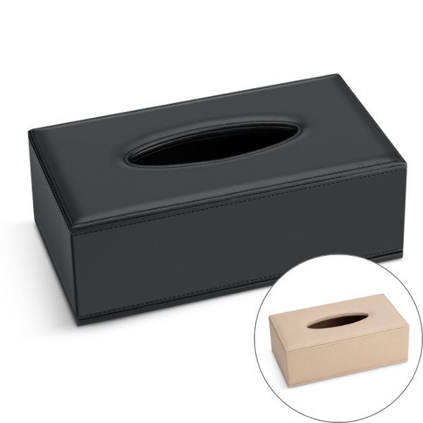SWEEP Rectangular Tissue Box (black or warm beige)